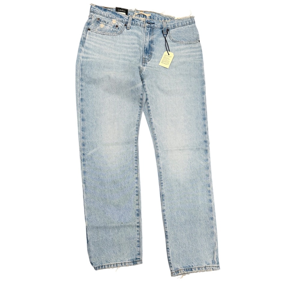 NWT Levi's Premium Middy Straight Jeans Distressed Light Wash 31x31 31